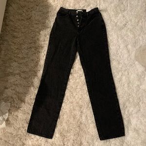 Black high waisted dad jeans from PacSun. Size 25 but runs a little big!